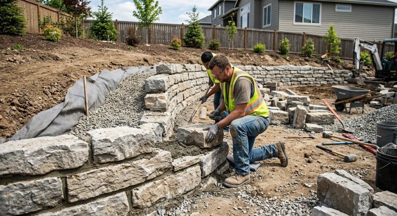 Block Retaining Wall Installation in Clermont, FL